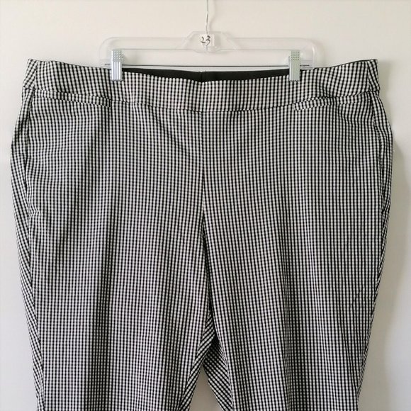 Lane Bryant The Allie Womens Gray Stretch Gingham Print Dress Pants Size 28R - Picture 2 of 6